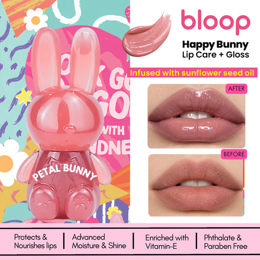 Happy Bunny Lip Care + Gloss Petal bloop