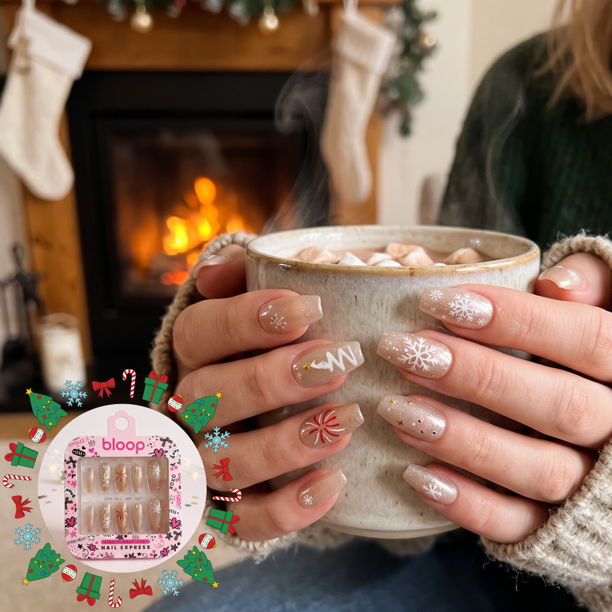 Bloop Holiday Edition Press-On Nails — Festive Mix & Match Collection BLOOP Beauty Made Easy