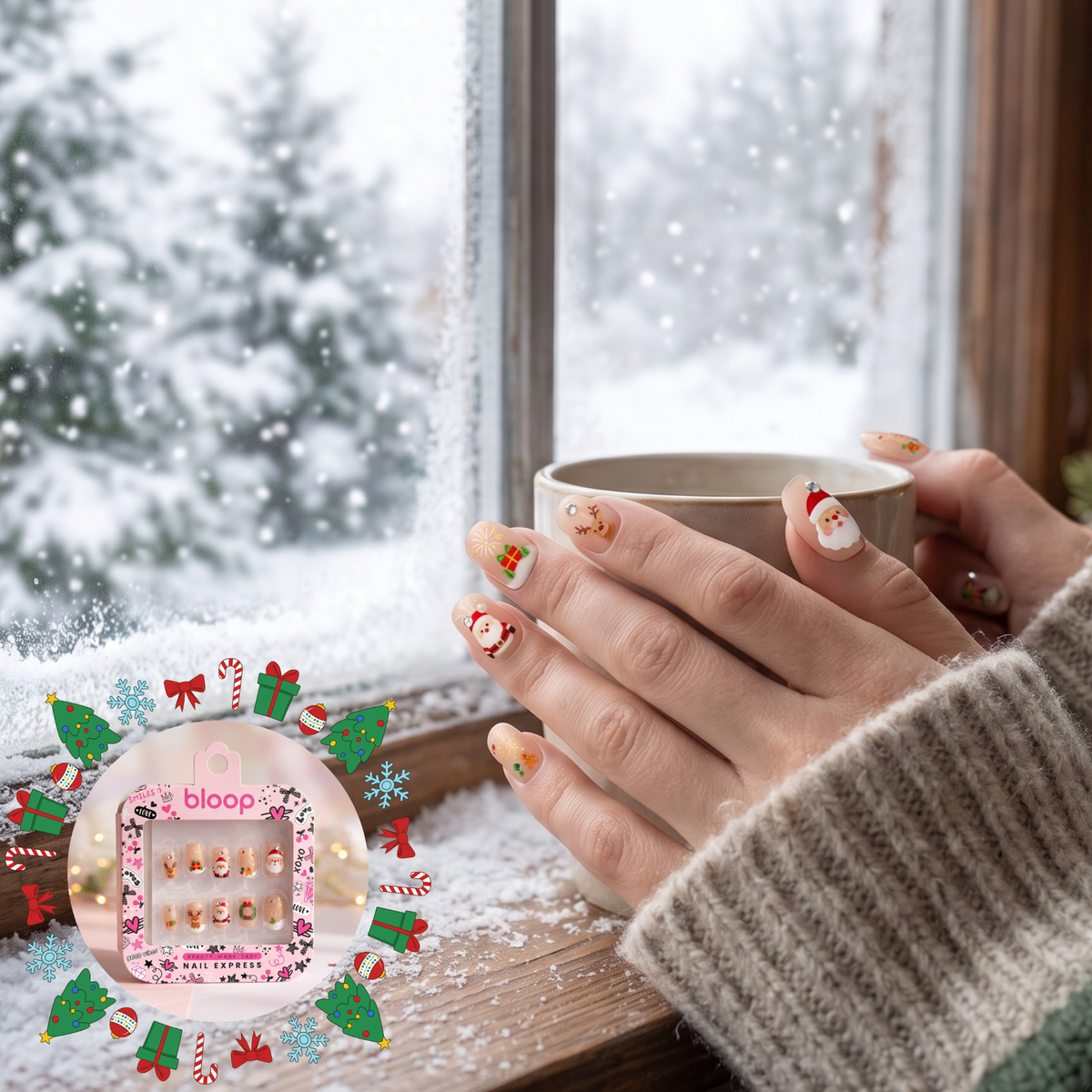 Bloop Holiday Edition Press-On Nails — Festive Mix & Match Collection BLOOP Beauty Made Easy