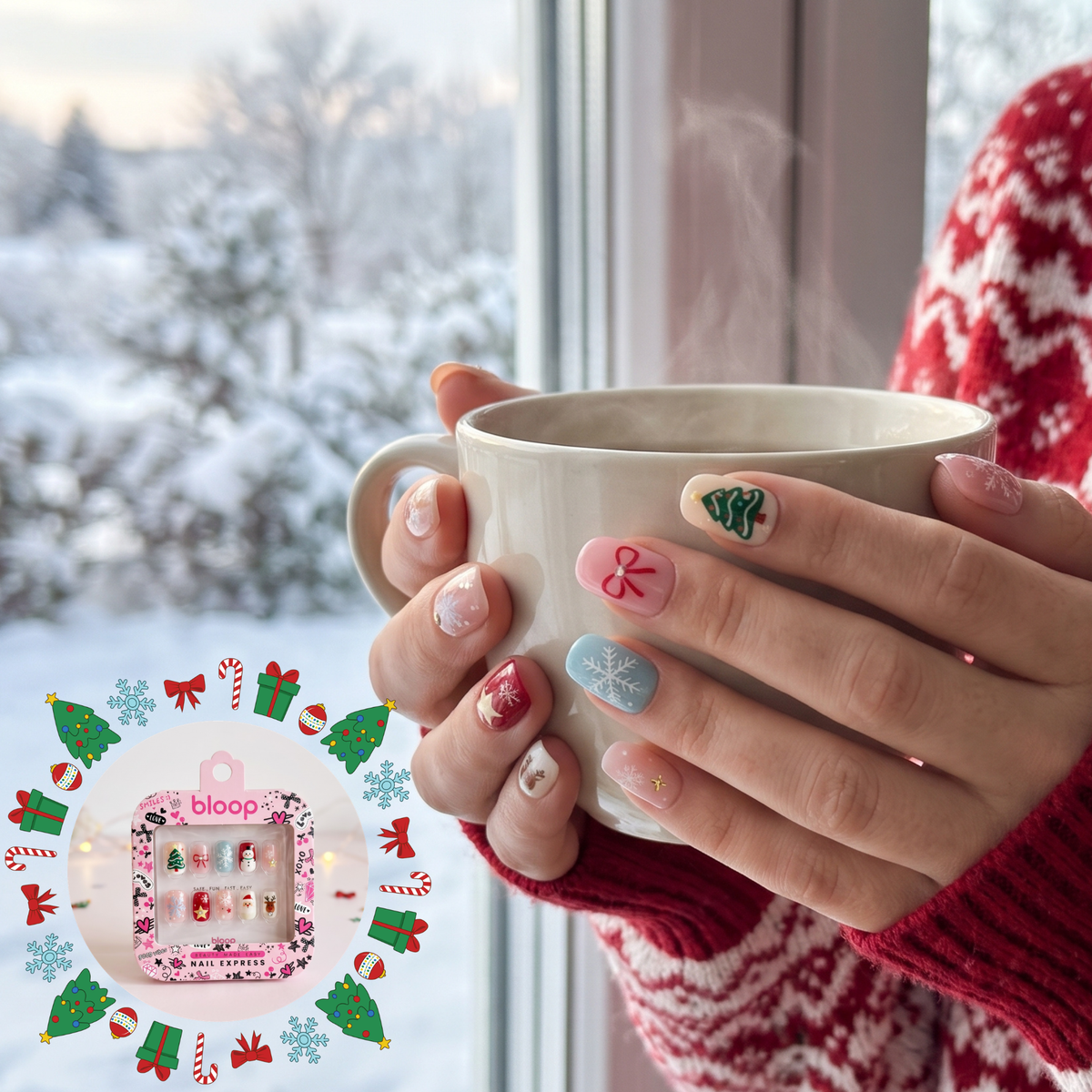 Bloop Holiday Edition Press-On Nails — Festive Mix & Match Collection BLOOP Beauty Made Easy