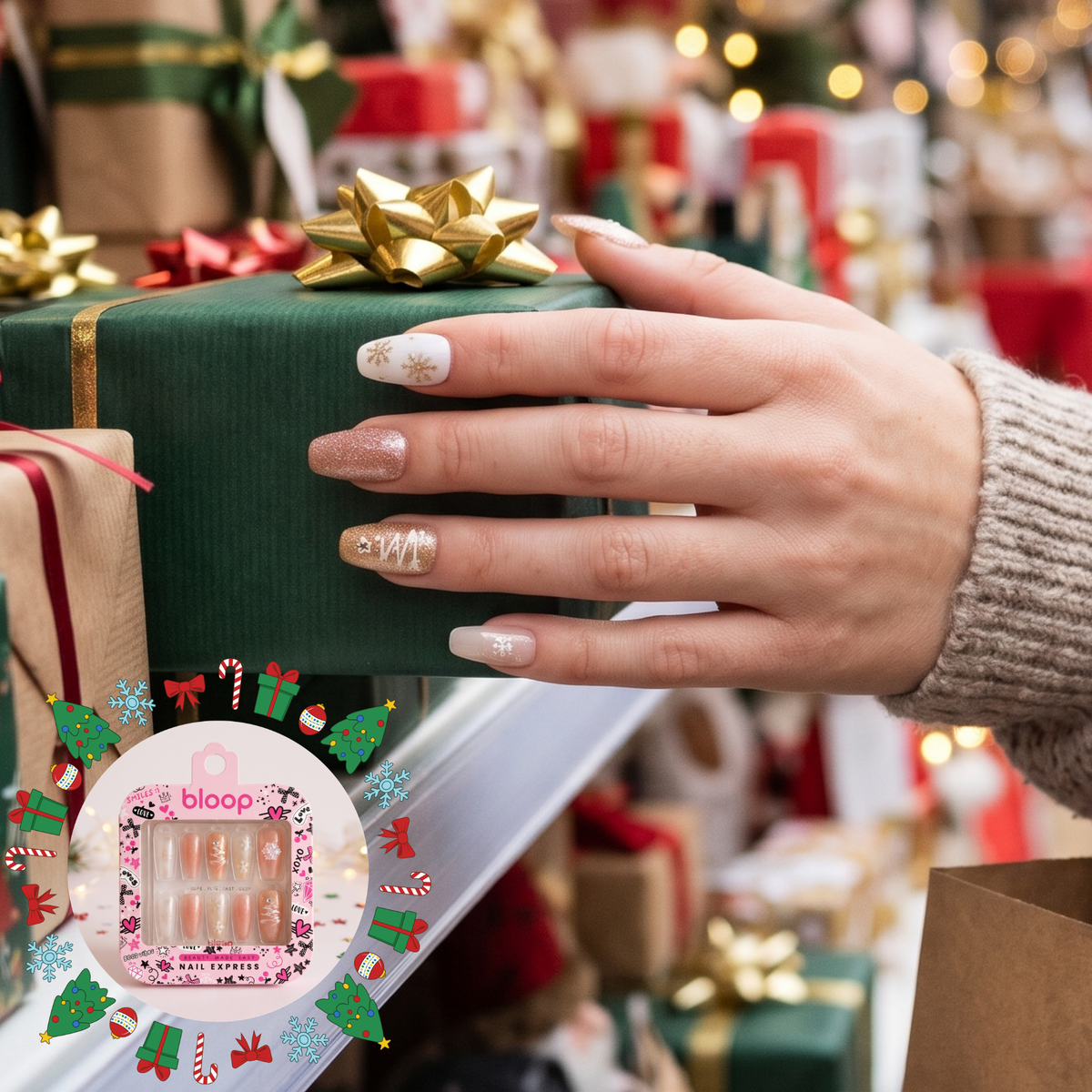 Bloop Holiday Edition Press-On Nails — Festive Mix & Match Collection BLOOP Beauty Made Easy