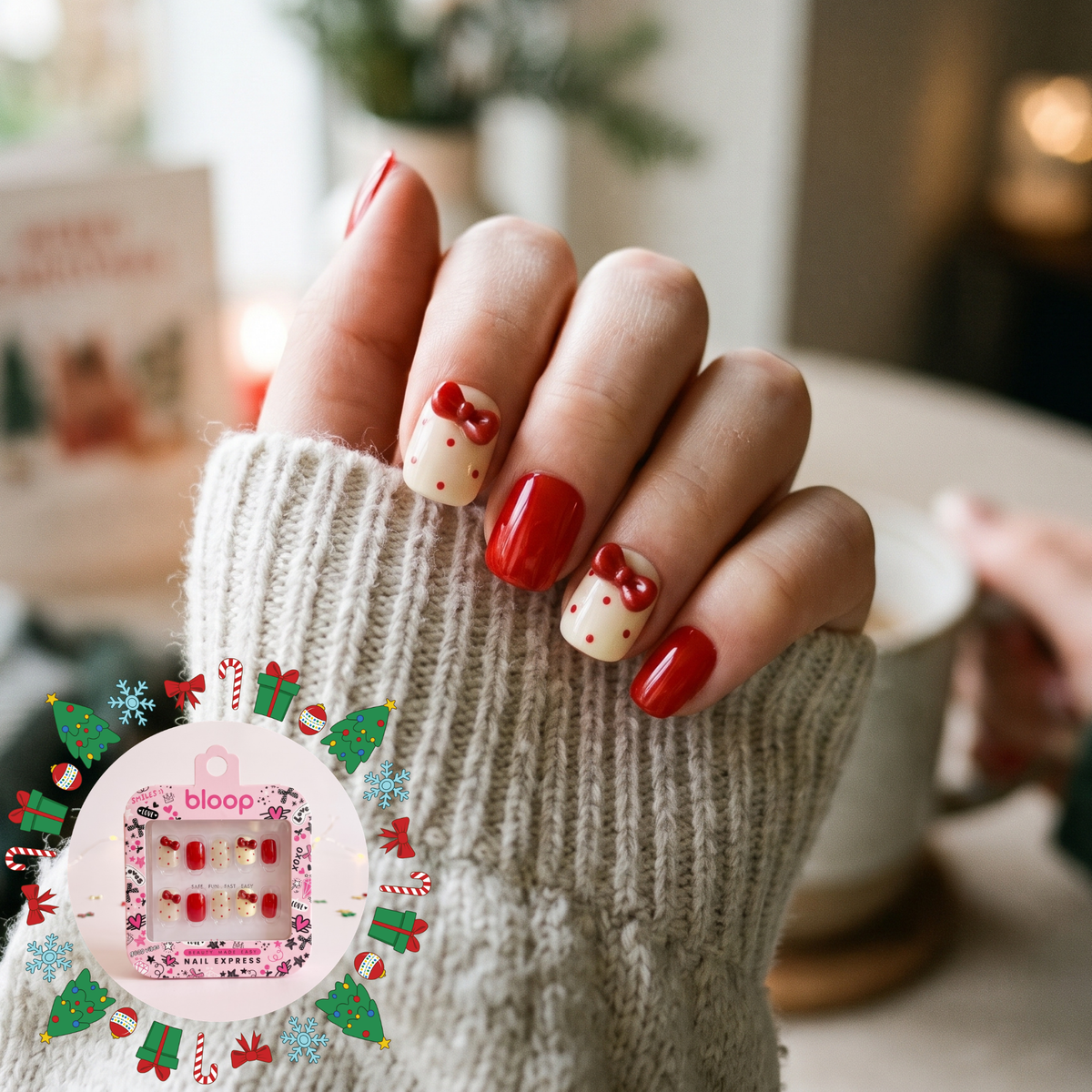Bloop Holiday Edition Press-On Nails — Festive Mix & Match Collection BLOOP Beauty Made Easy