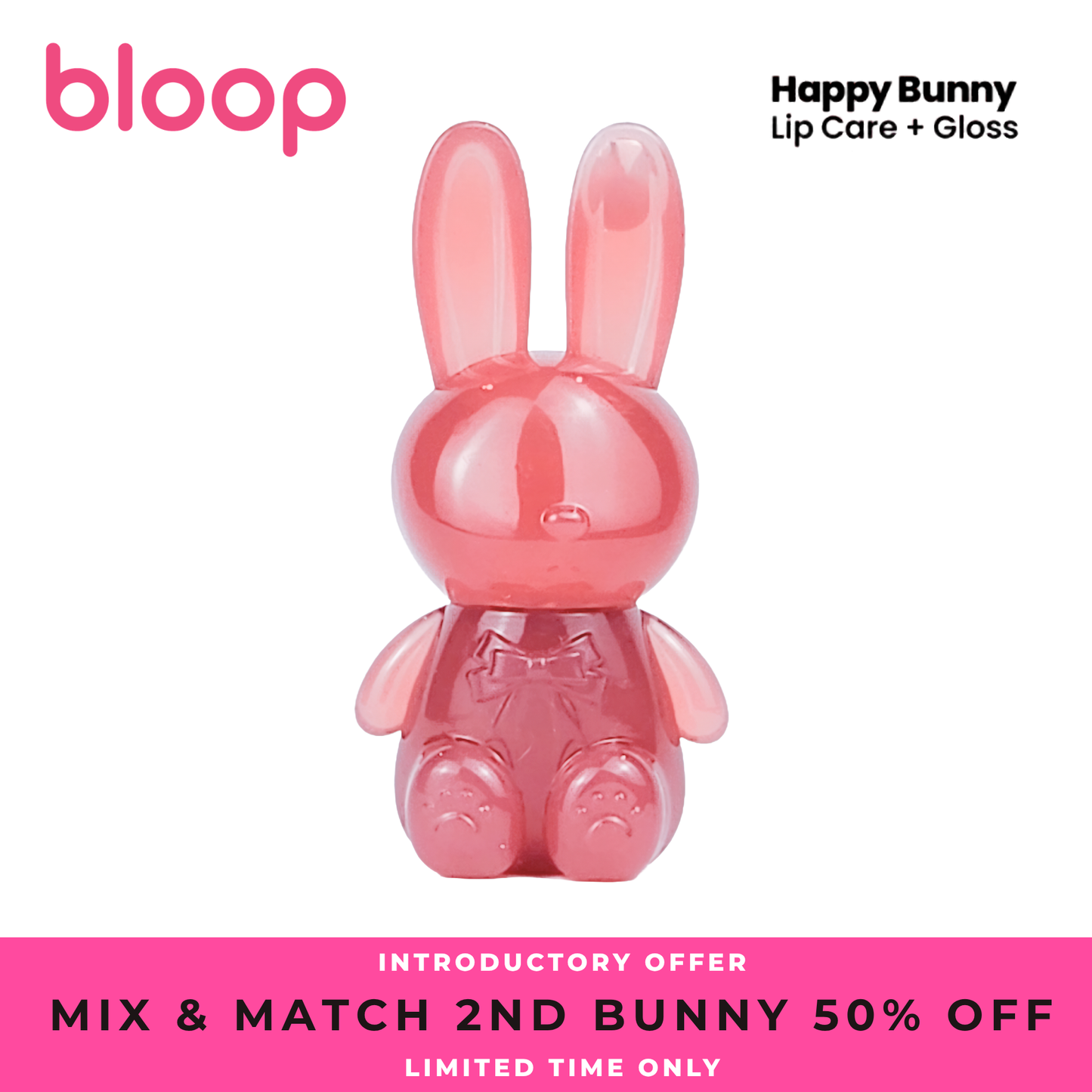 Happy Bunny Lip Care + Gloss  Petal