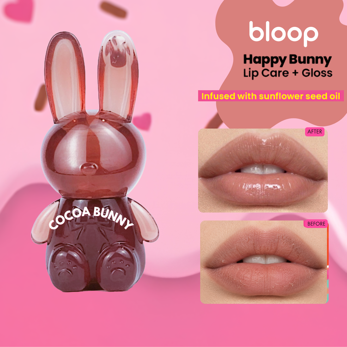 Happy Bunny Lip Care + Gloss Cocoa