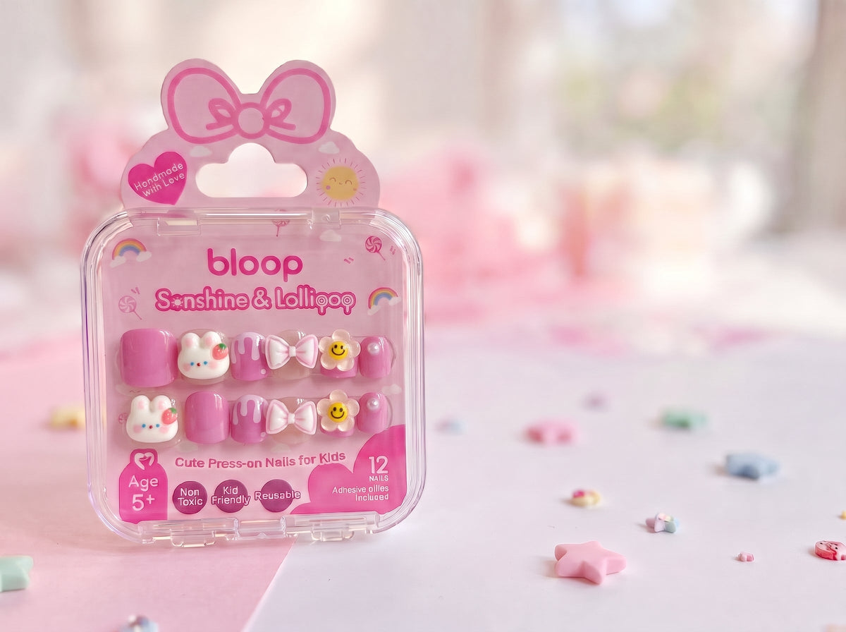 Bloop Kids Nail Express — 12-Piece Press-On Nails Set BLOOP Beauty Made Easy