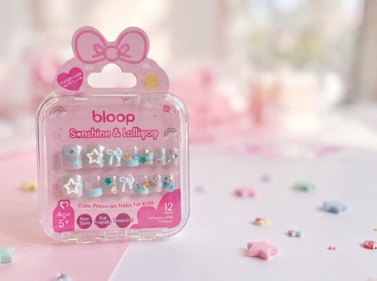Bloop Kids Nail Express — 12-Piece Press-On Nails Set BLOOP Beauty Made Easy
