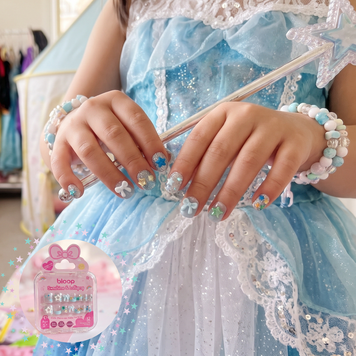 Bloop Kids Nail Express — 12-Piece Press-On Nails Set BLOOP Beauty Made Easy