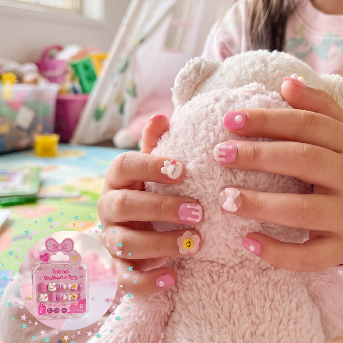 Bloop Kids Nail Express — 12-Piece Press-On Nails Set BLOOP Beauty Made Easy