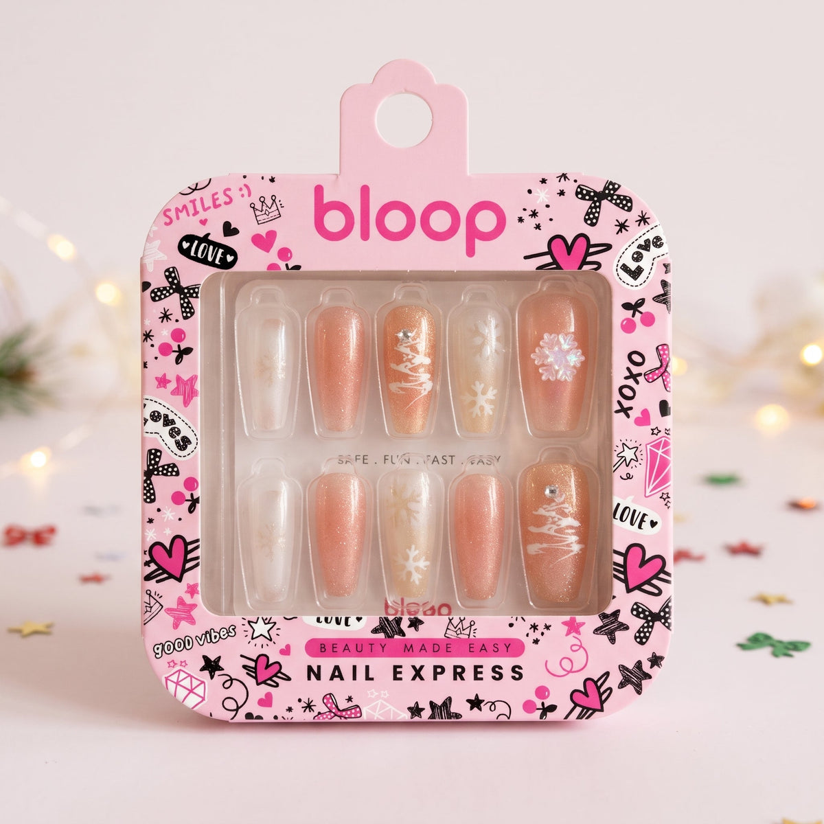 Bloop Holiday Edition Press-On Nails — Festive Mix & Match Collection BLOOP Beauty Made Easy