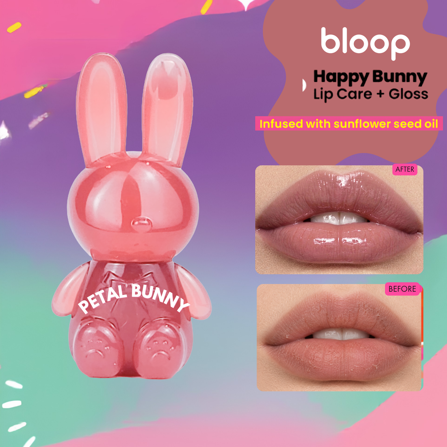 Happy Bunny Lip Care + Gloss  Petal