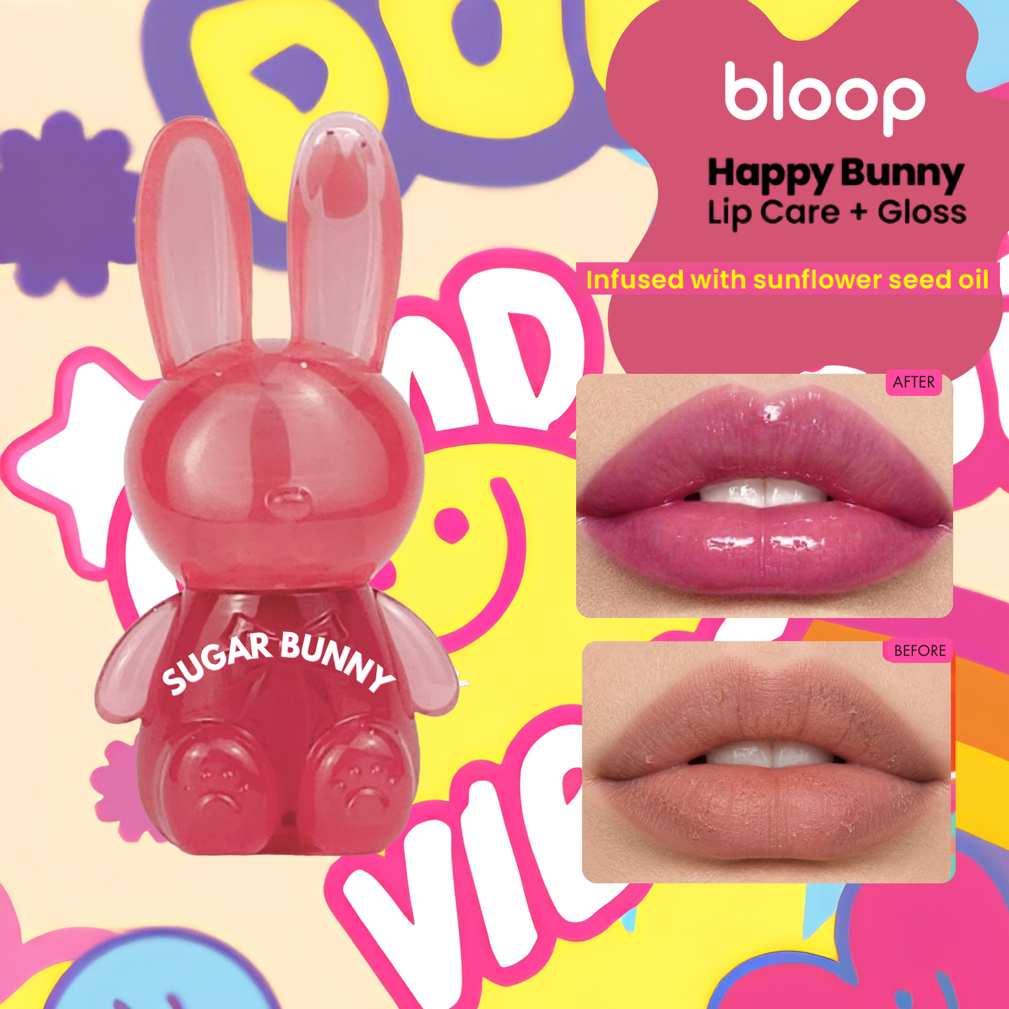 Happy Bunny Lip Care + Gloss Sugar