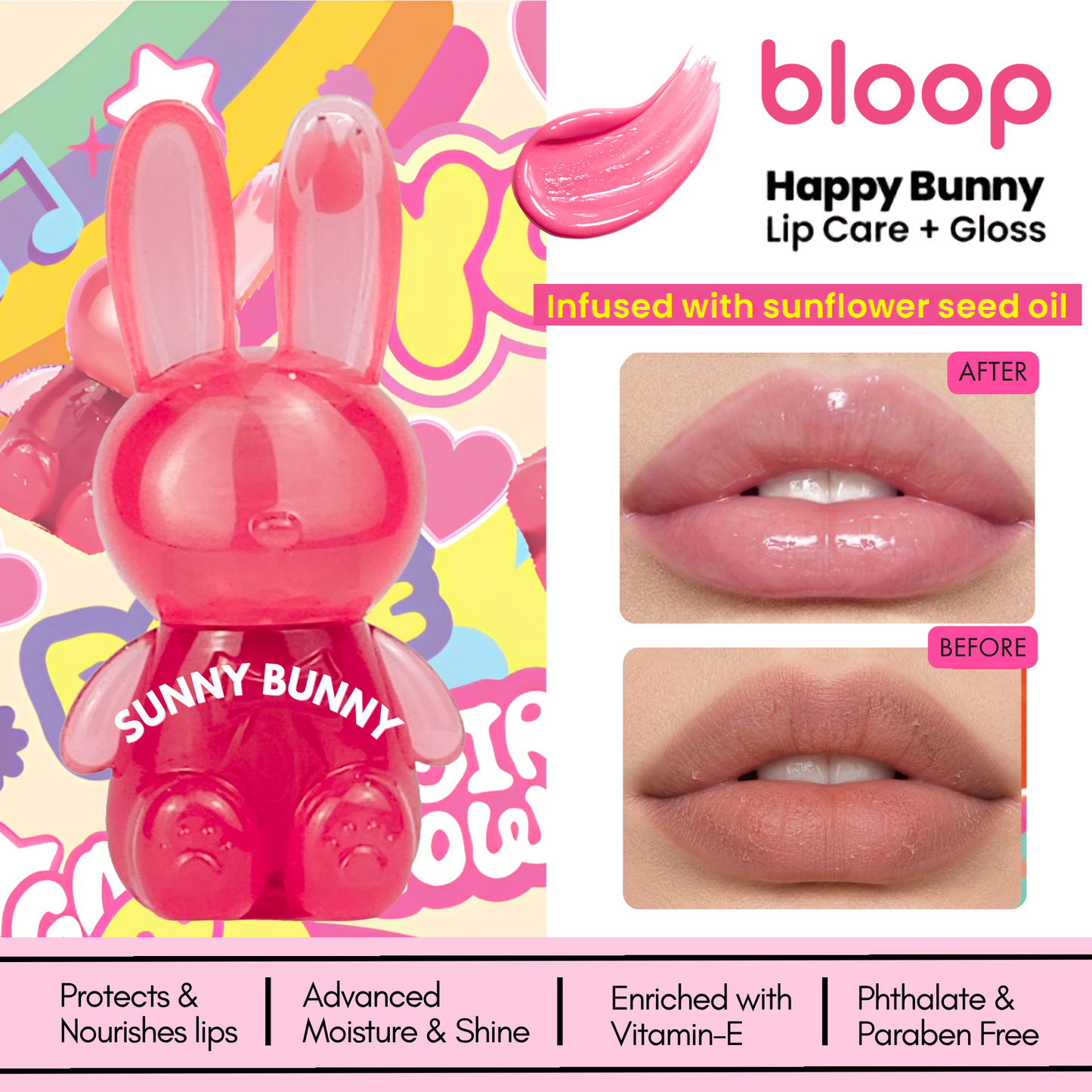Happy Bunny Lip Care + Gloss Sunny